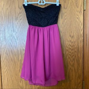 Body Central Open Back Strapless Dress